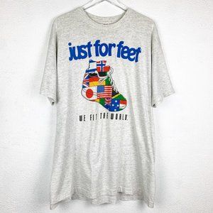Vintage Just For Feet Light Grey "Tour" Tee 1980s 1990s